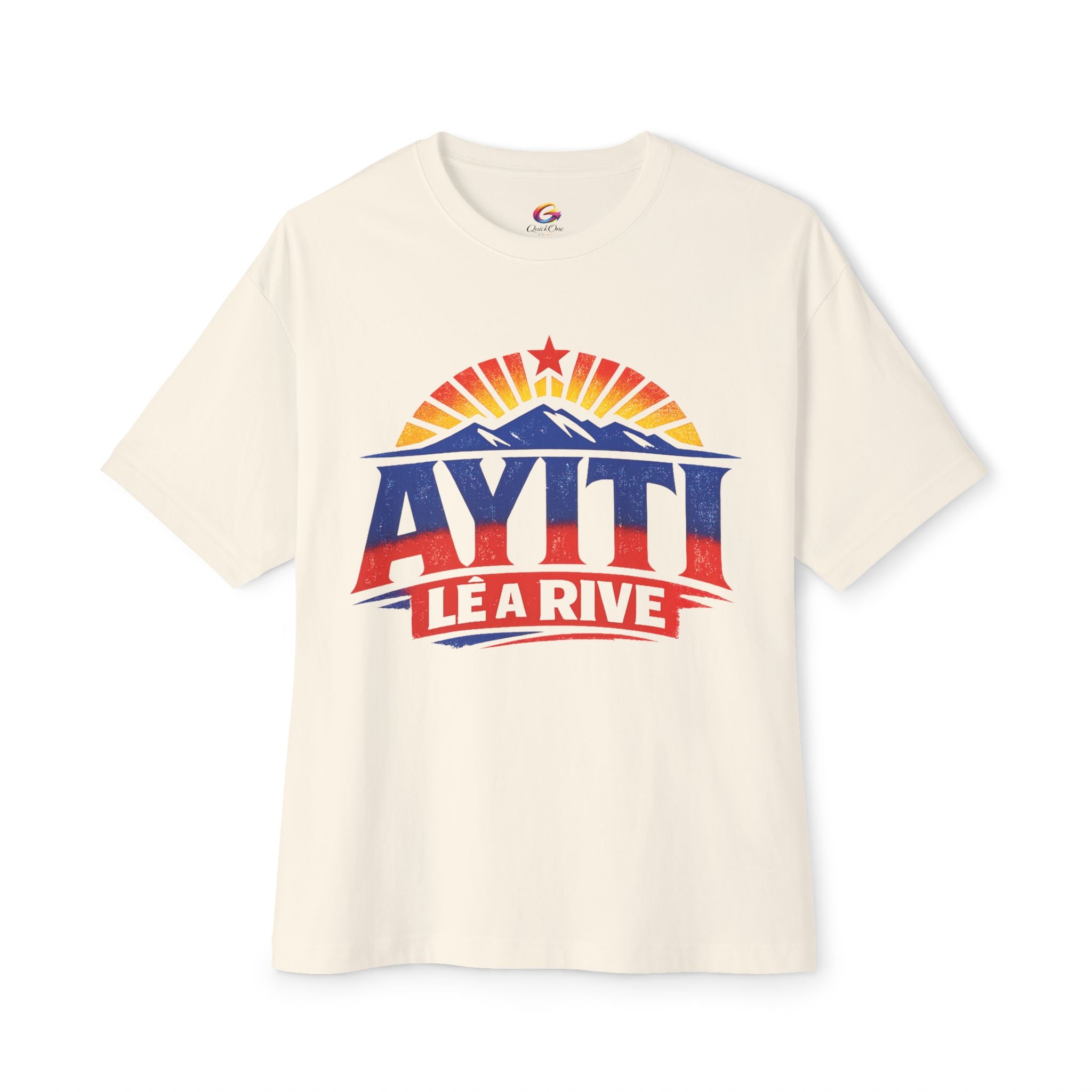 Boxy Tee Front and Back Printed — “Ayiti Lè A Rive”