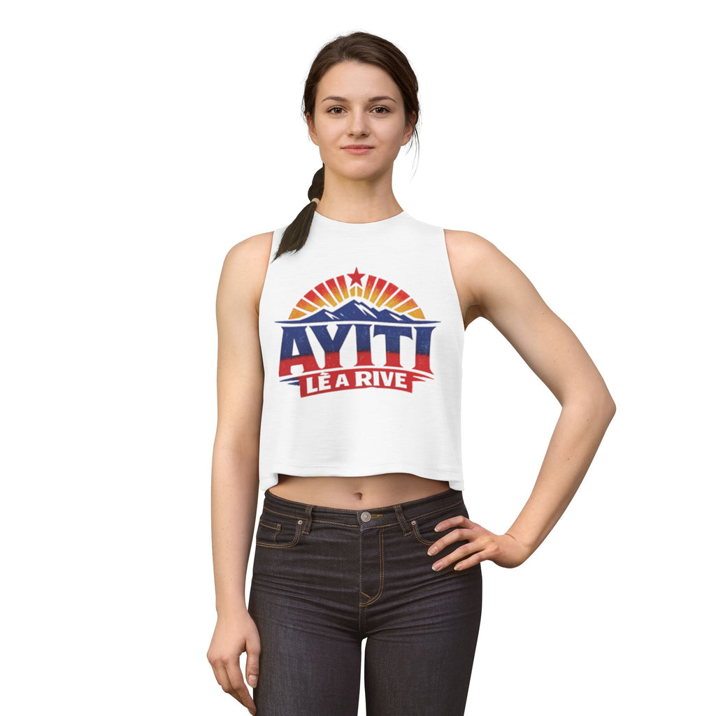 Women's Crop Top — Ayiti Lé a Rive Haitian Sunrise Graphic