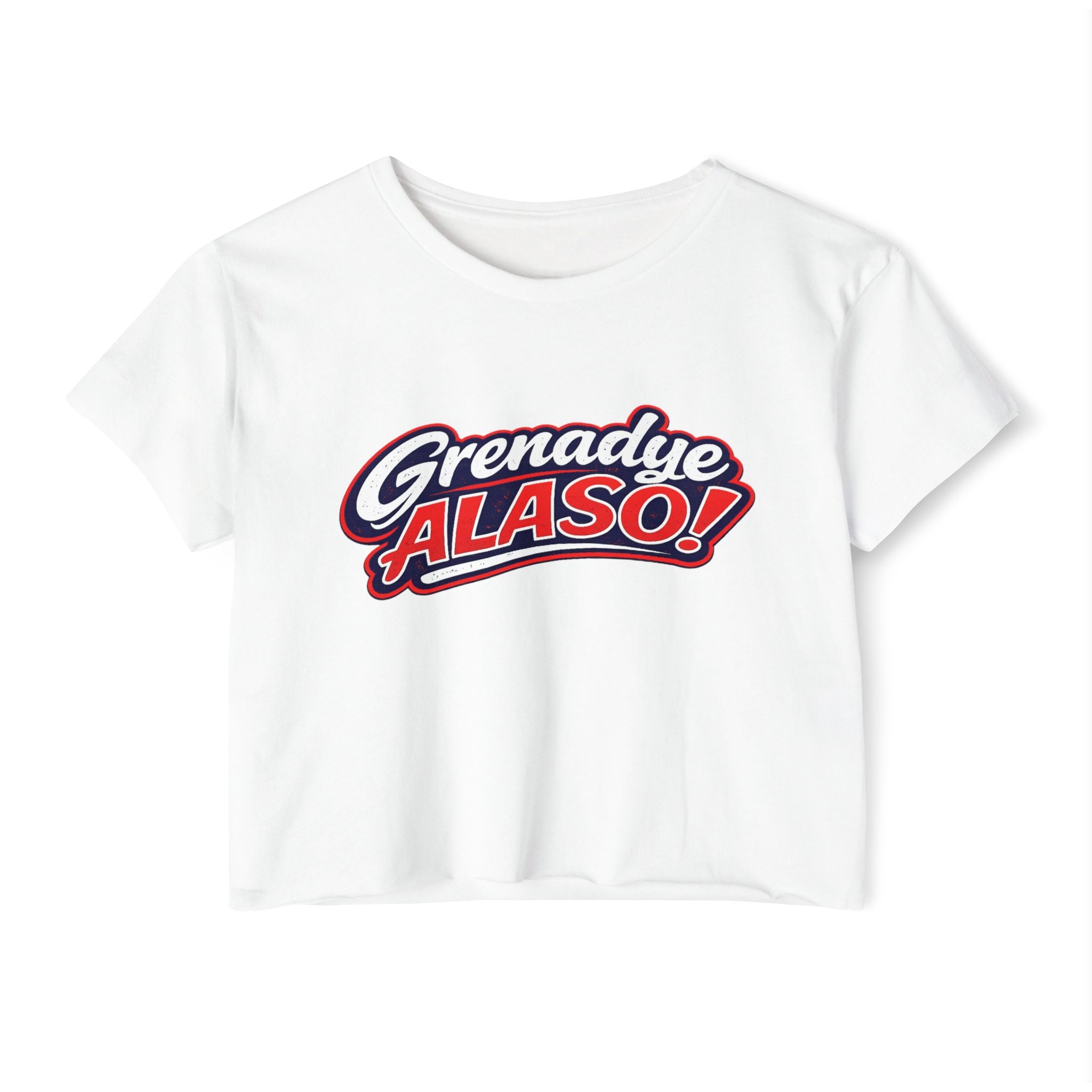 Grenadye Alaso! Crop Top — Retro Script Festival Tee