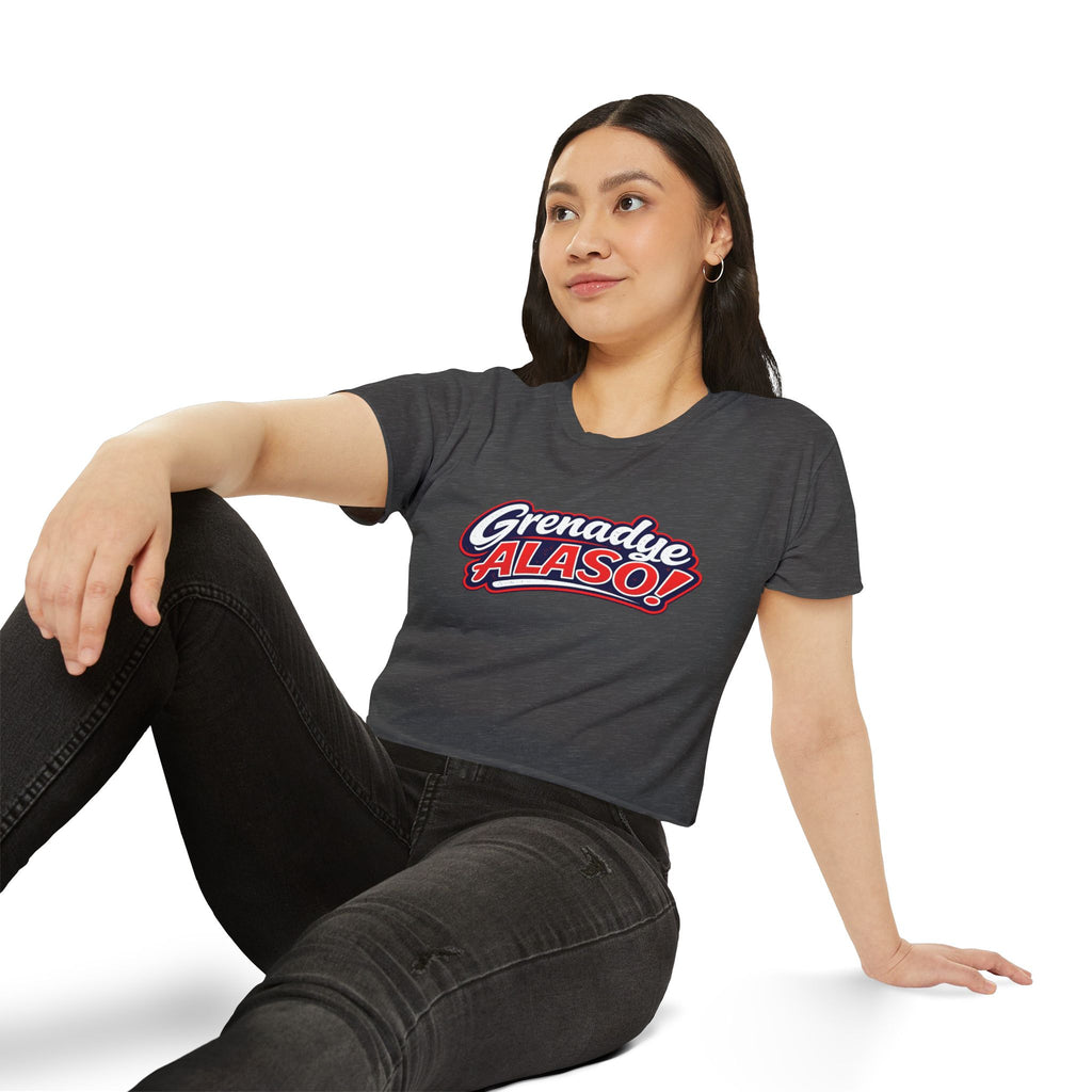 Grenadye Alaso! Crop Top — Retro Script Festival Tee