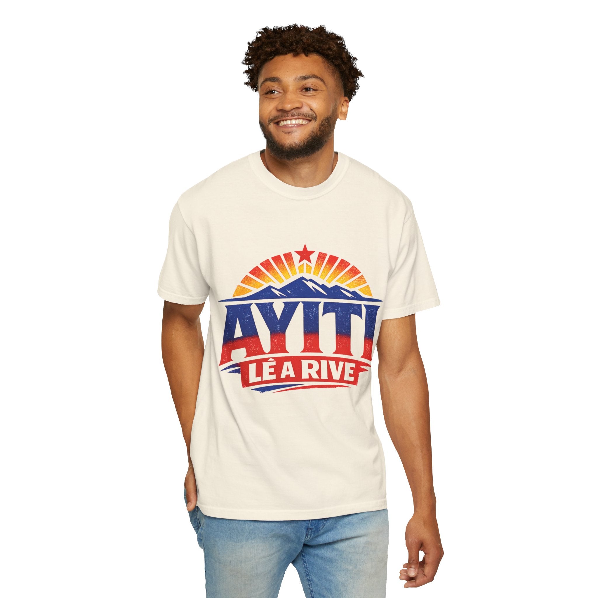 Ayiti Lé A Rive Retro Mountain T-Shirt