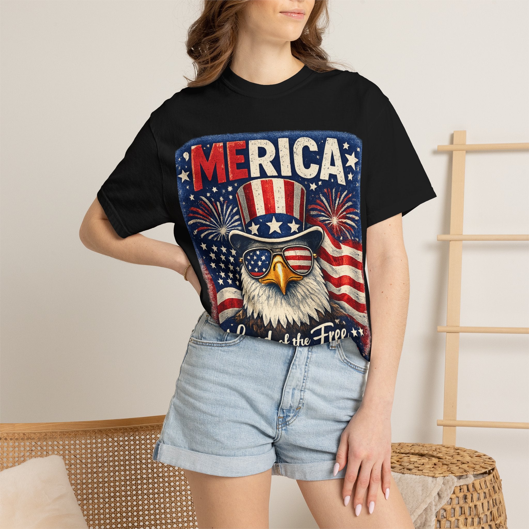 Merica Eagle "Land of the Free, Home of the Brave" T-Shirt