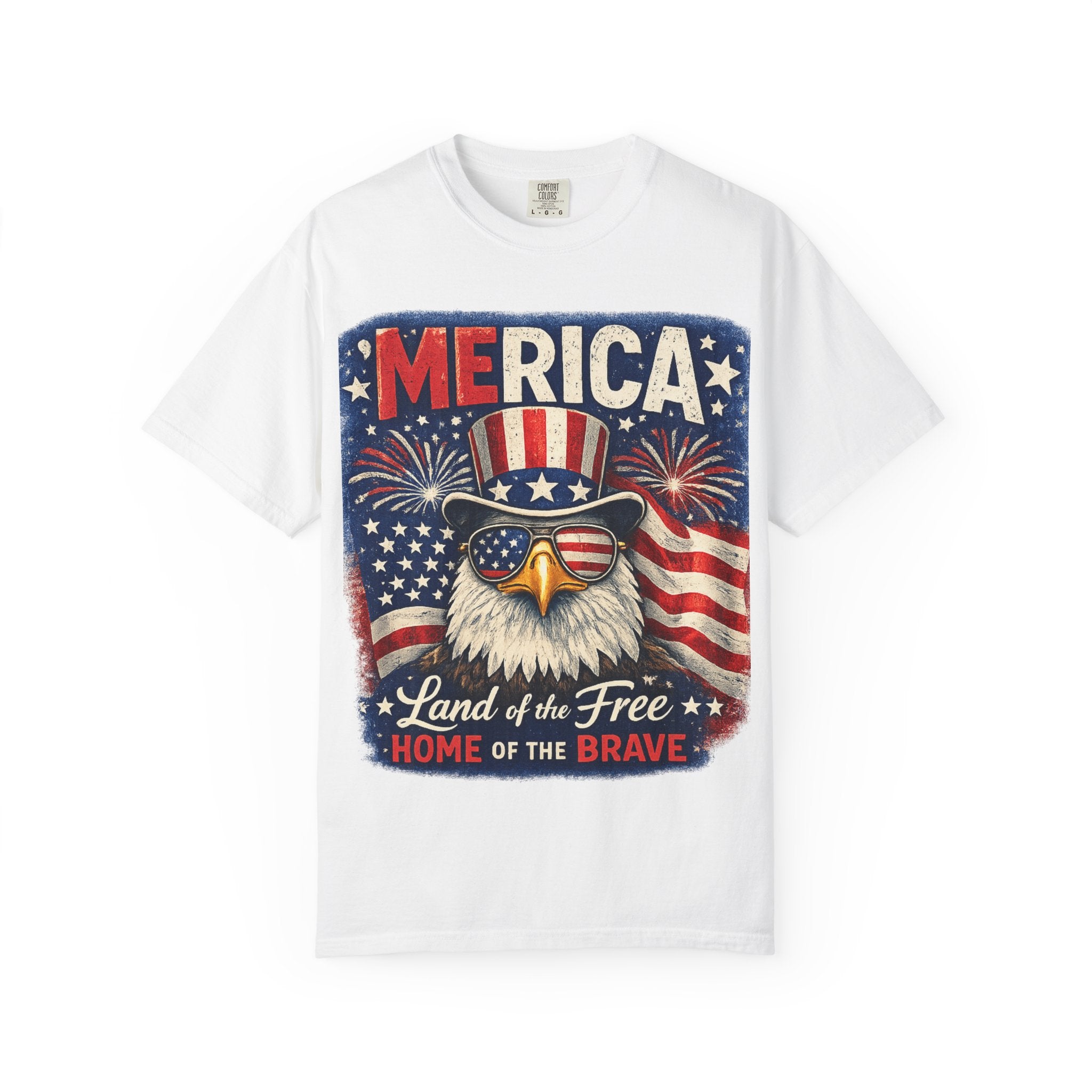 Merica Eagle "Land of the Free, Home of the Brave" T-Shirt