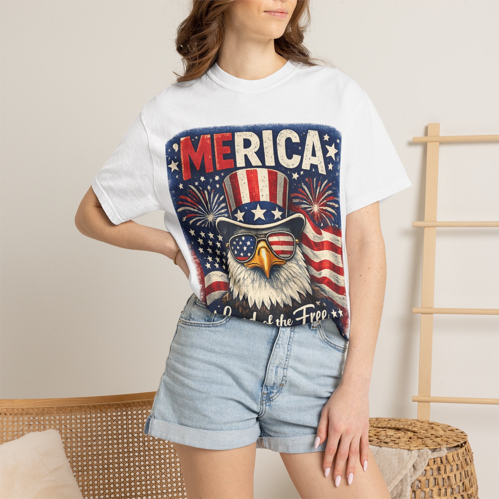 Merica Eagle "Land of the Free, Home of the Brave" T-Shirt