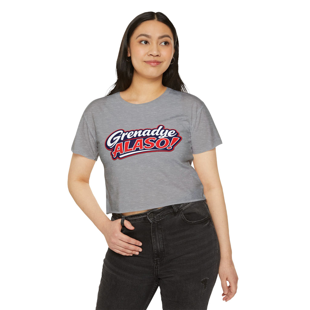 Grenadye Alaso! Crop Top — Retro Script Festival Tee