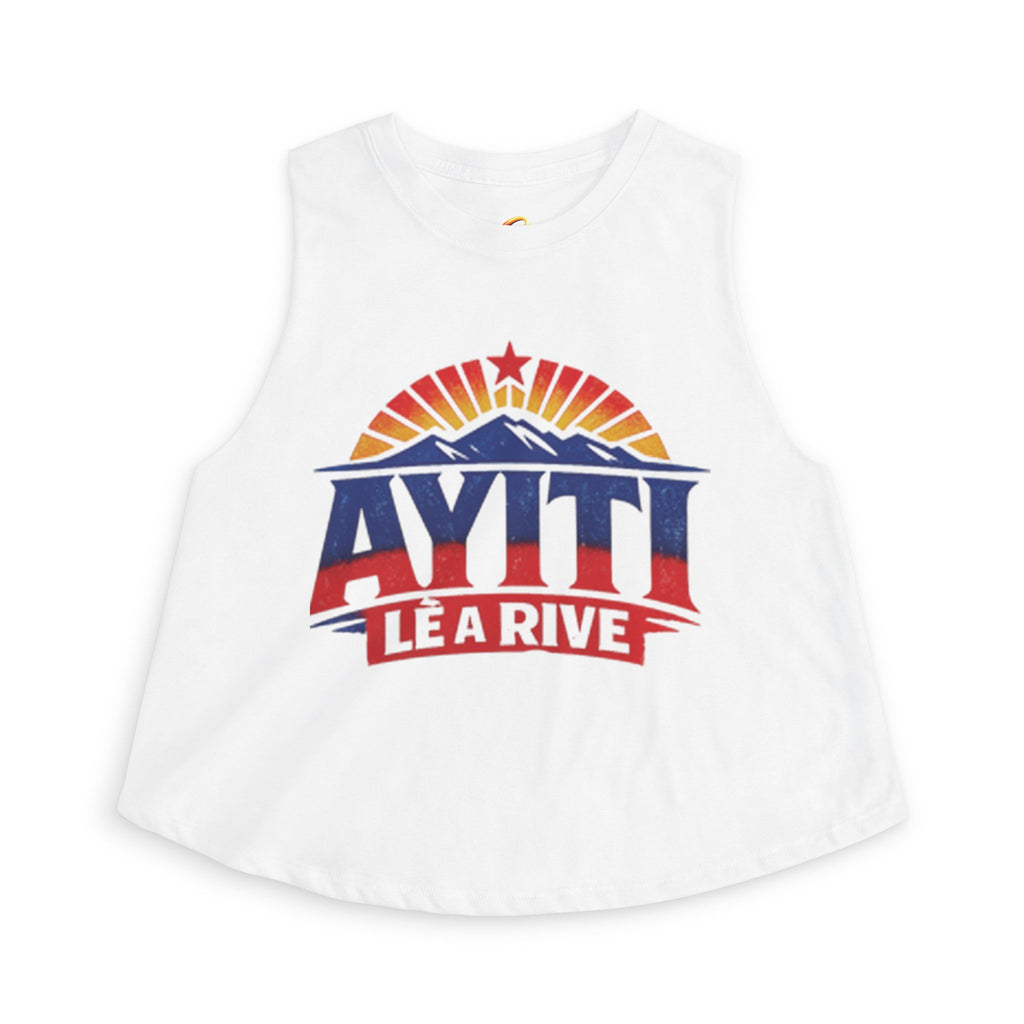 Women's Crop Top — Ayiti Lé a Rive Haitian Sunrise Graphic