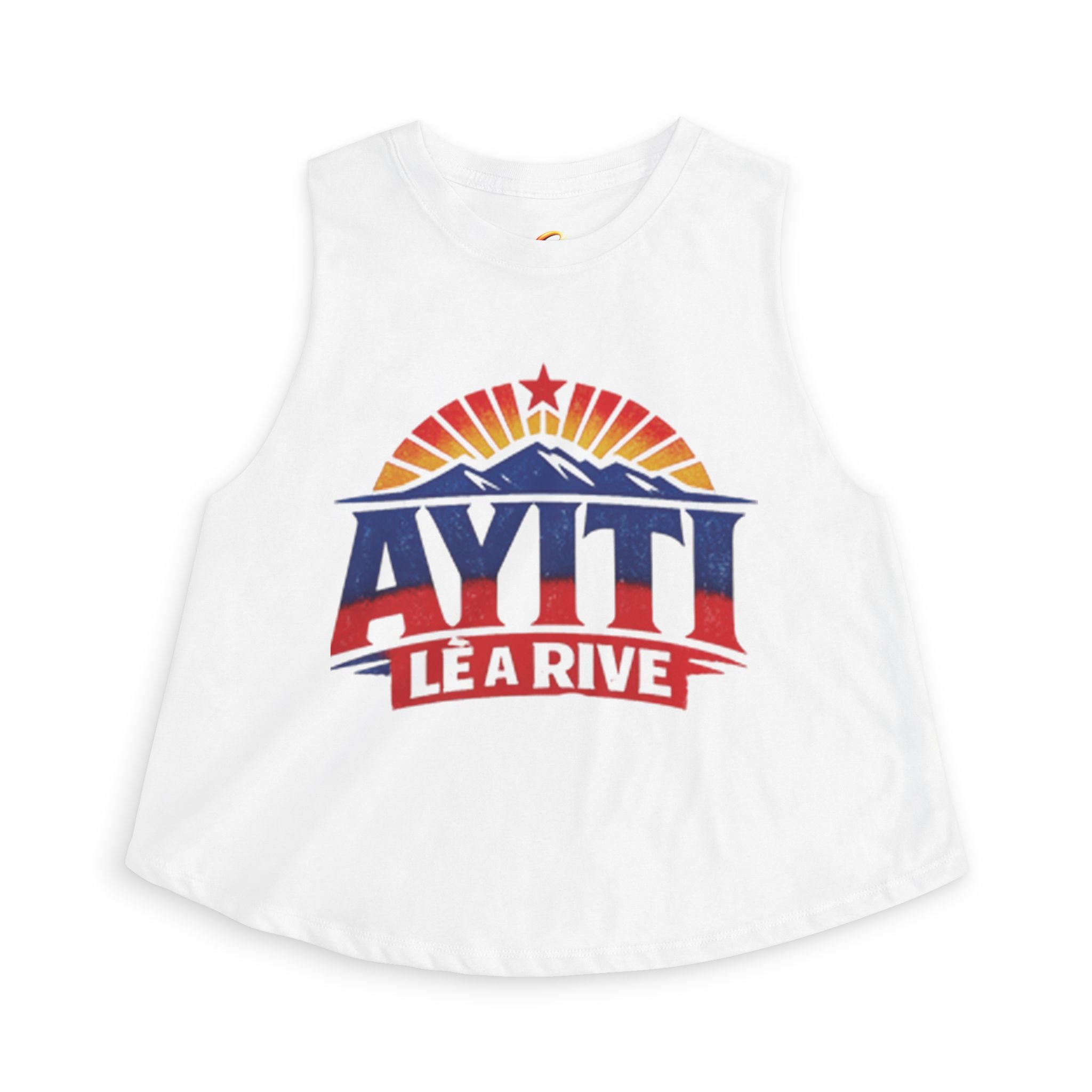 Women's Crop Top — Ayiti Lé a Rive Haitian Sunrise Graphic