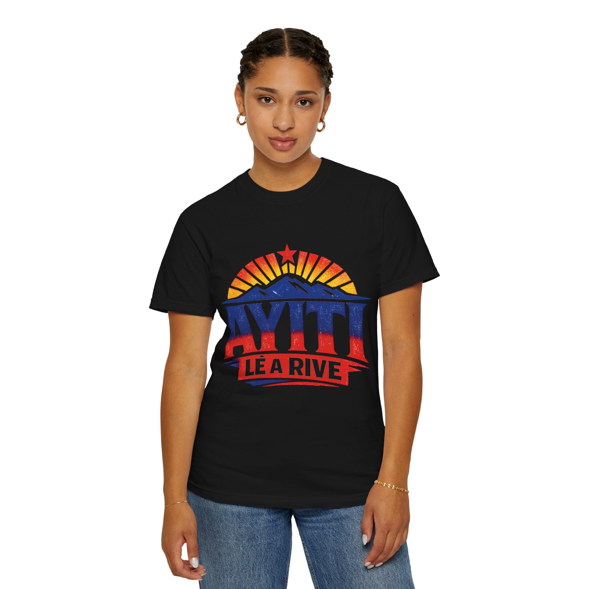 Ayiti Lé A Rive Retro Mountain T-Shirt