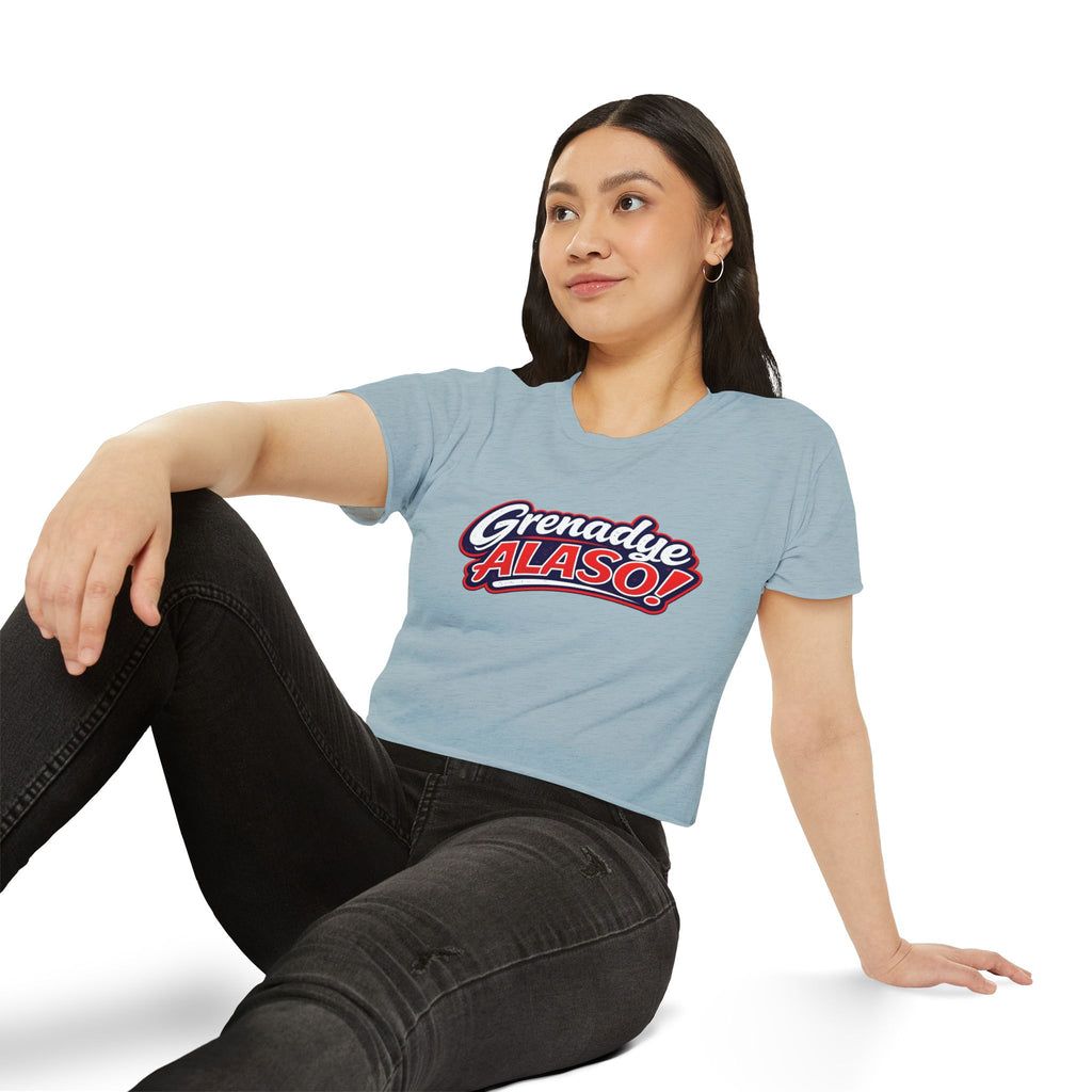 Grenadye Alaso! Crop Top — Retro Script Festival Tee
