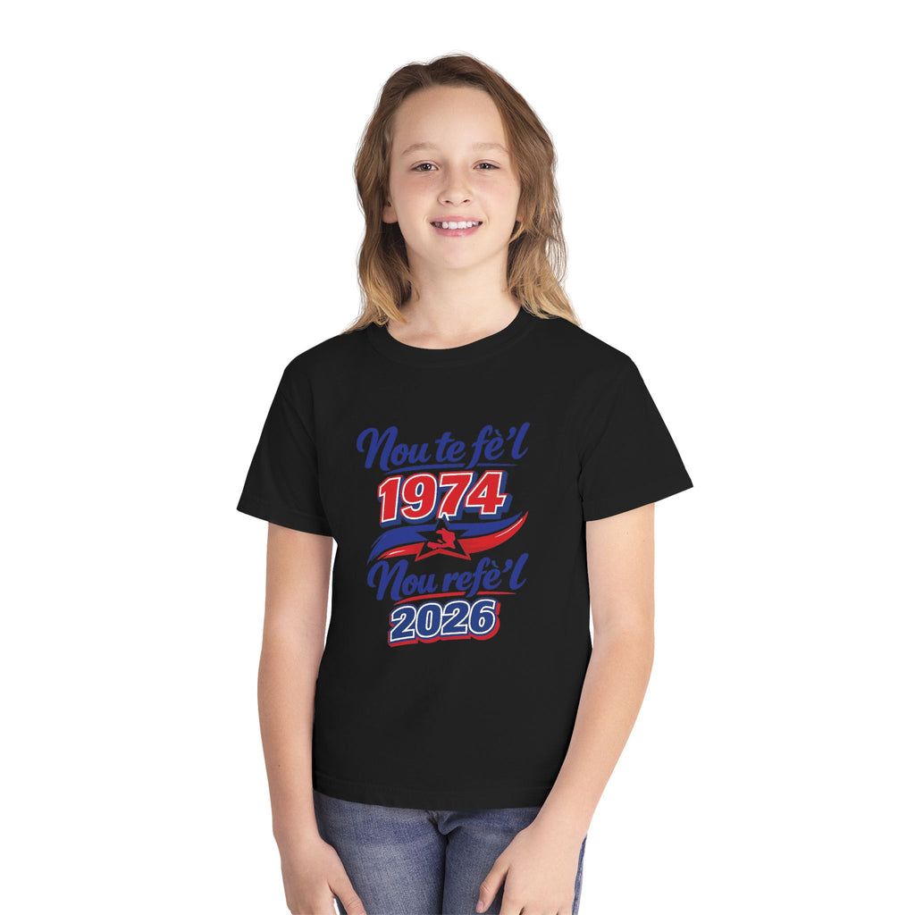 Youth Tee — Nou te fèt 1974 Nou refe'l 2026 Vintage Celebration Shirt