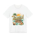 Sunshine State of Mind™ Tropical Beach Graphic T-Shirt | Summer Vacation Retro Surf Tee