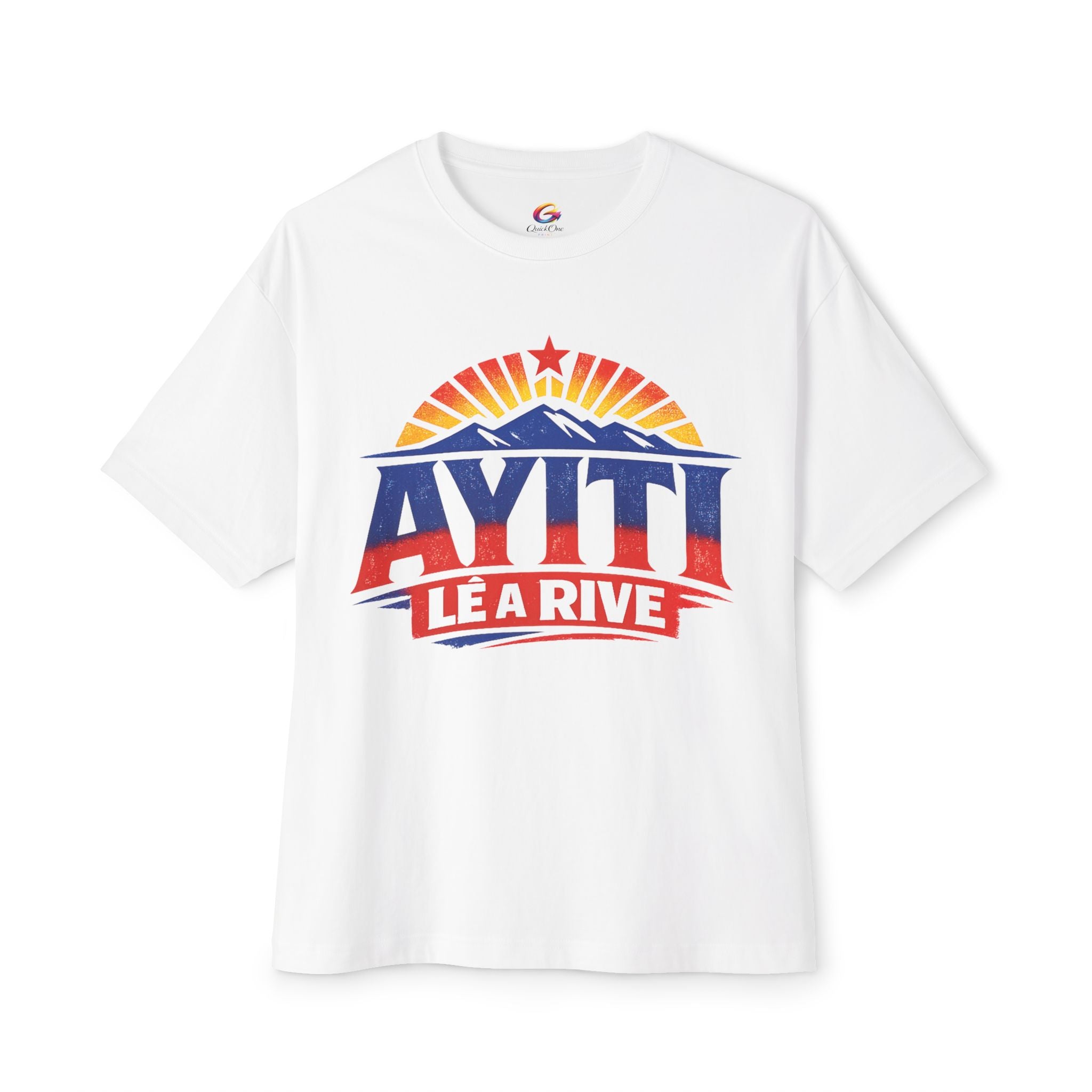 Boxy Tee Front and Back Printed — “Ayiti Lè A Rive”