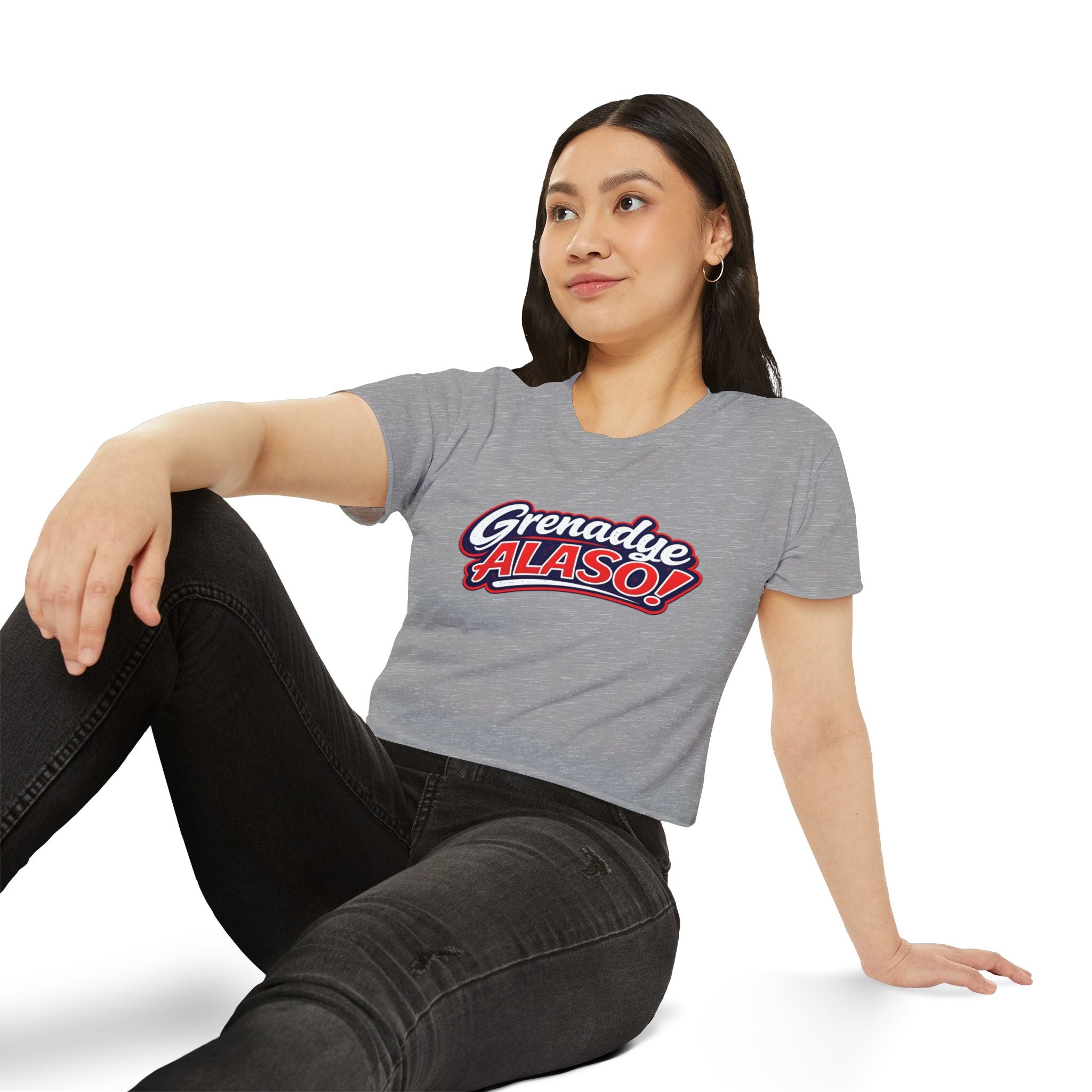 Grenadye Alaso! Crop Top — Retro Script Festival Tee