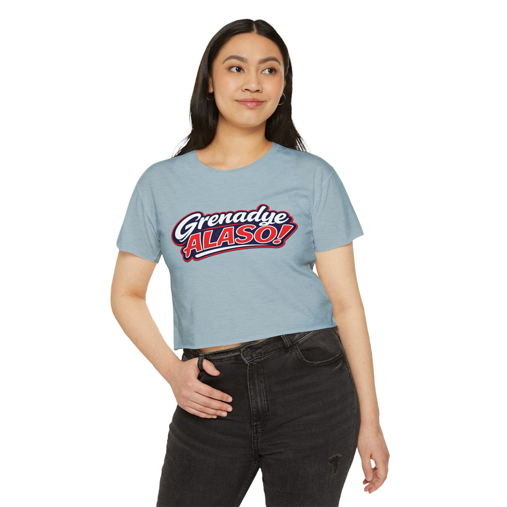 Grenadye Alaso! Crop Top — Retro Script Festival Tee