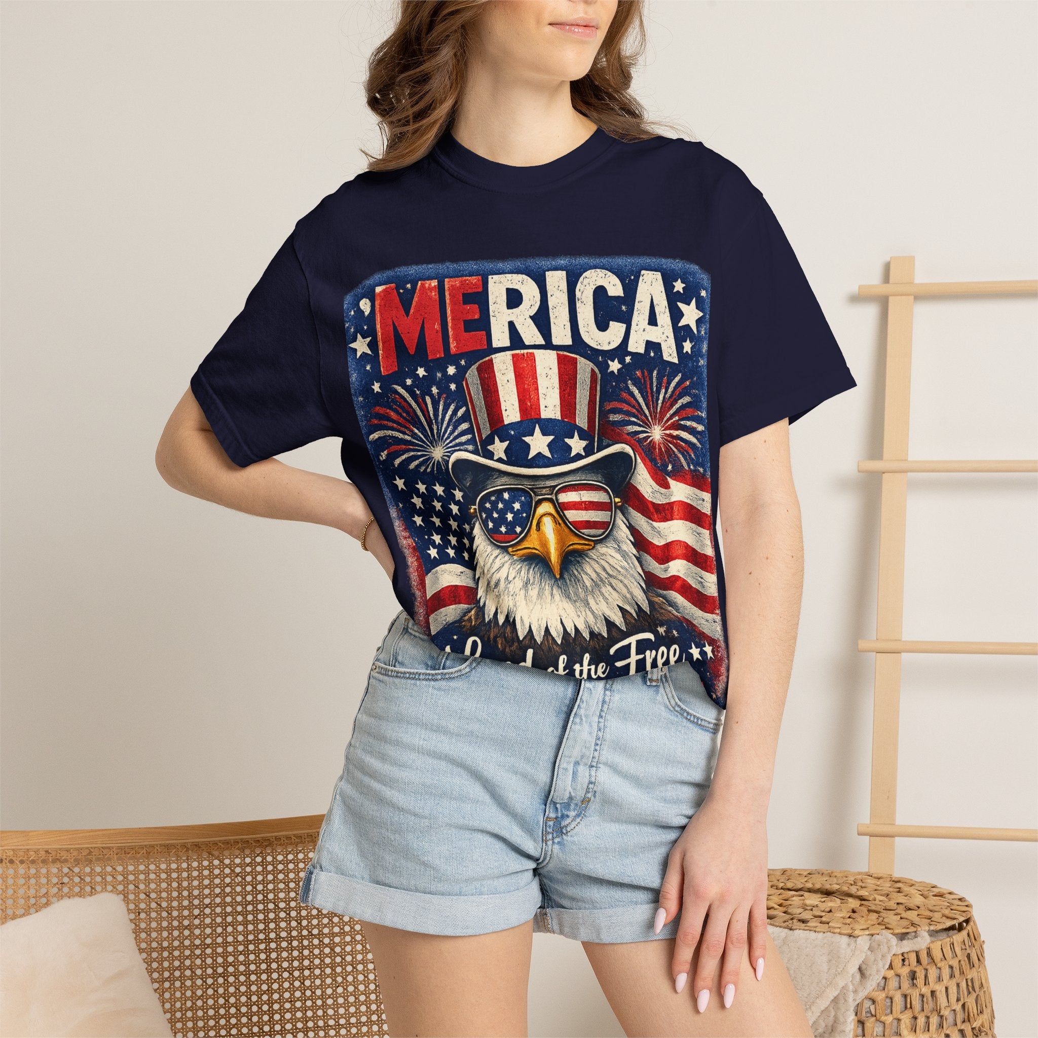Merica Eagle "Land of the Free, Home of the Brave" T-Shirt