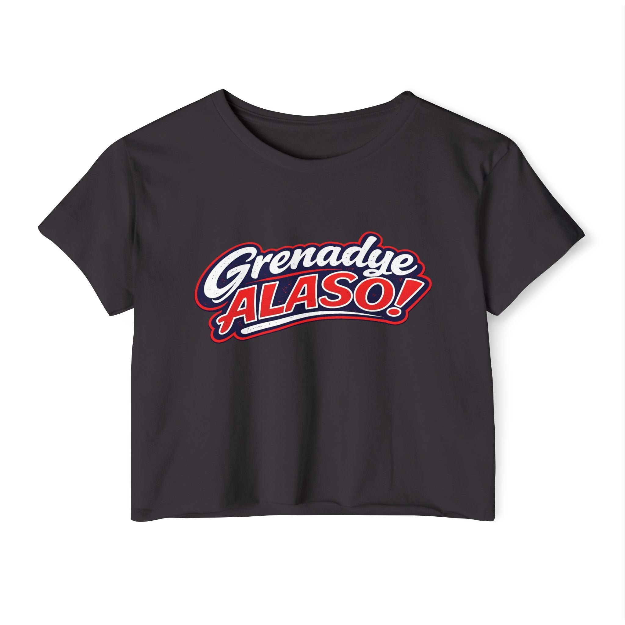 Grenadye Alaso! Crop Top — Retro Script Festival Tee