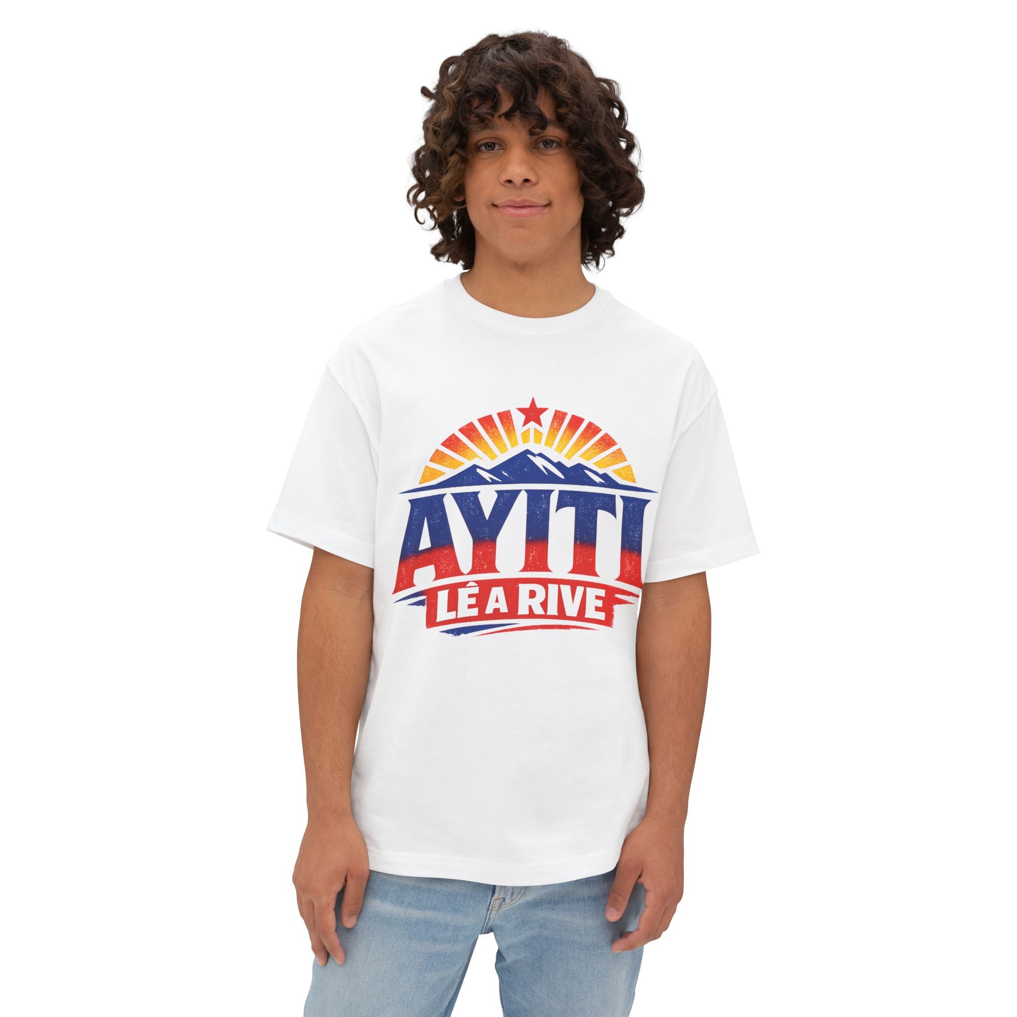 Boxy Tee Front and Back Printed — “Ayiti Lè A Rive”