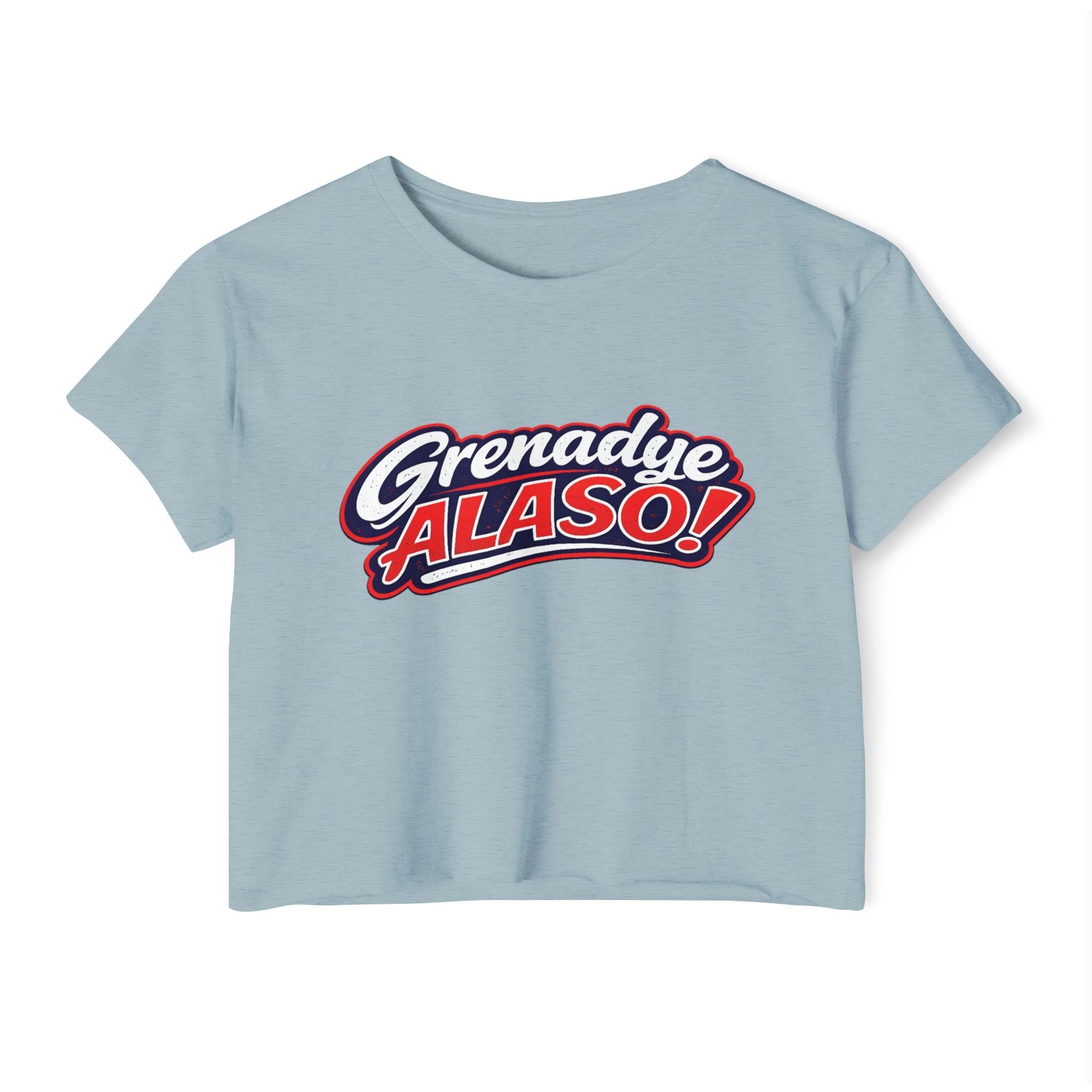 Grenadye Alaso! Crop Top — Retro Script Festival Tee