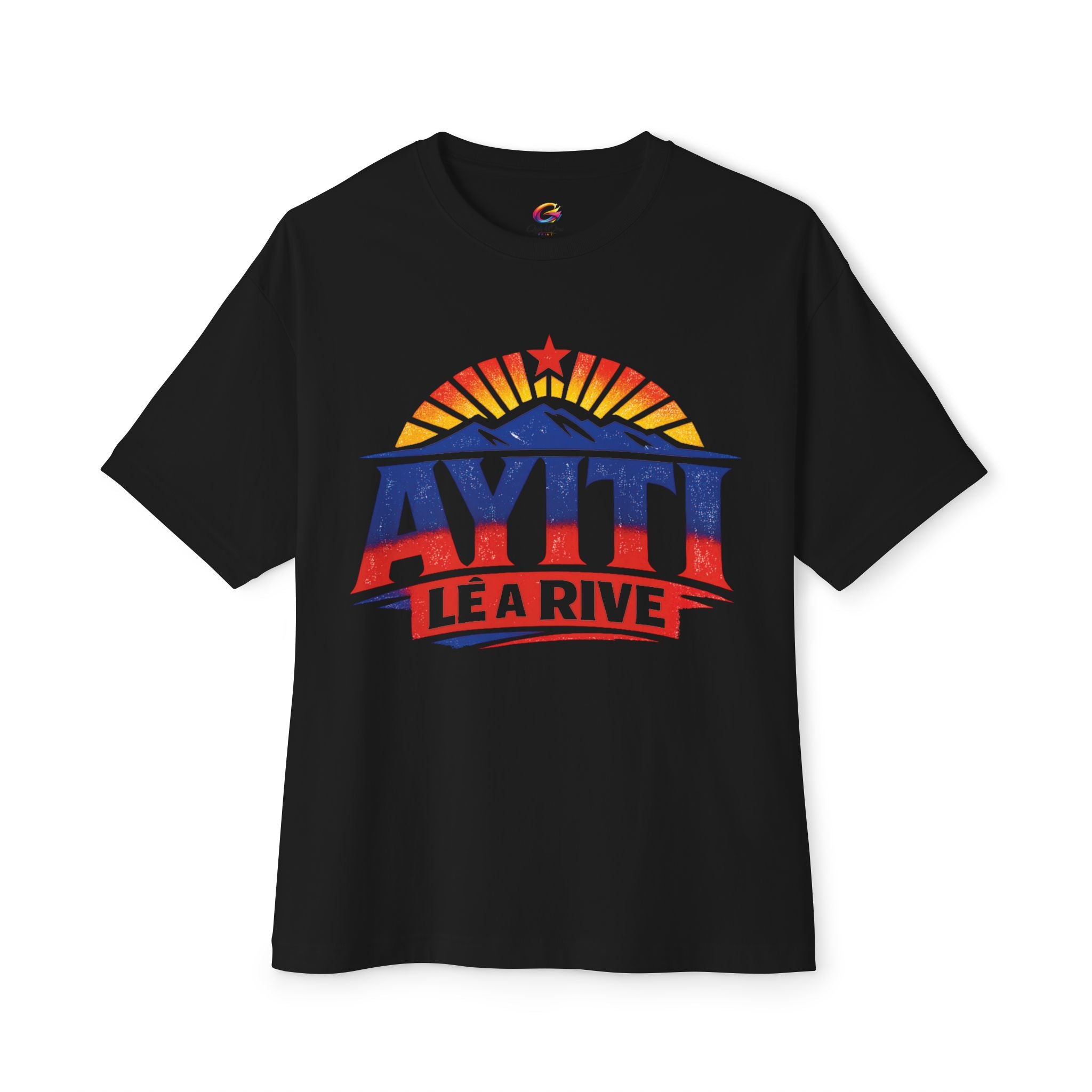 Boxy Tee Front and Back Printed — “Ayiti Lè A Rive”